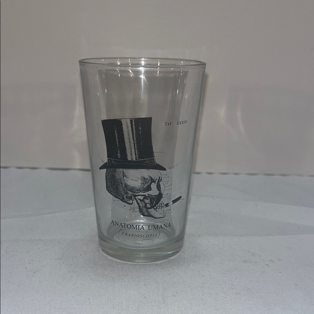 Anatomia Umana 4” Glass with Skull Design